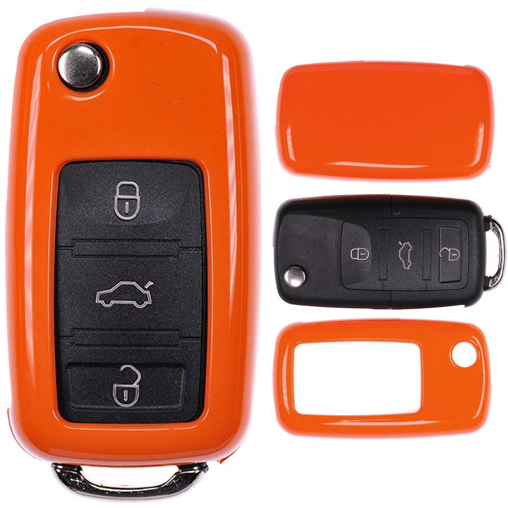 mt-key Schlüsseltasche Autoschlüssel Hardcover Schutzhülle Orange, günstig online kaufen