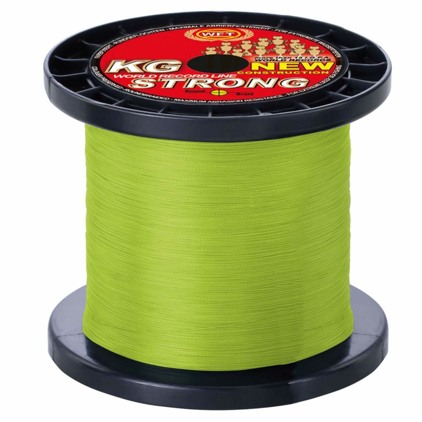 Angelschnur WFT 0,18mm 22kg Strong Chartreuse - 1000m geflochtene Angelschnur