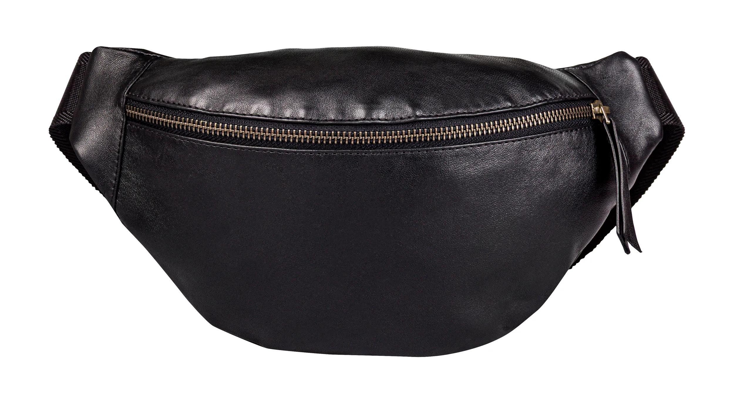 CLAIREFONTAINE Seidentuch Schwarze Gürteltasche aus Leder, 30x16,2 cm - Schwarz 410200C, LEDER TASCHEN & LEDERWAREN