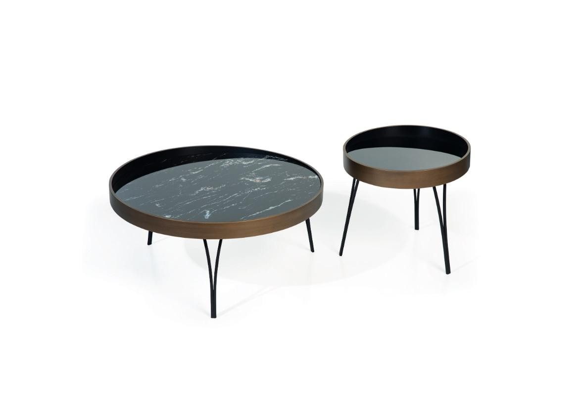 JVmoebel Couchtisch Elegante Runde Прикроватные тумбочки Set - 2 Moderne Журнальные столики (2-St., 2x Журнальные столики), Made in Europa