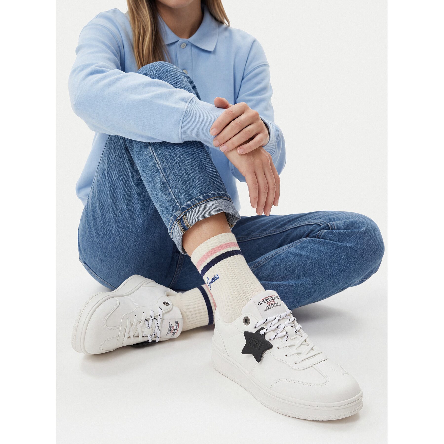 GUESS JEANS Guess Jeans Damen Turnschuhe 5907964531975 Cremig Walkingschuh