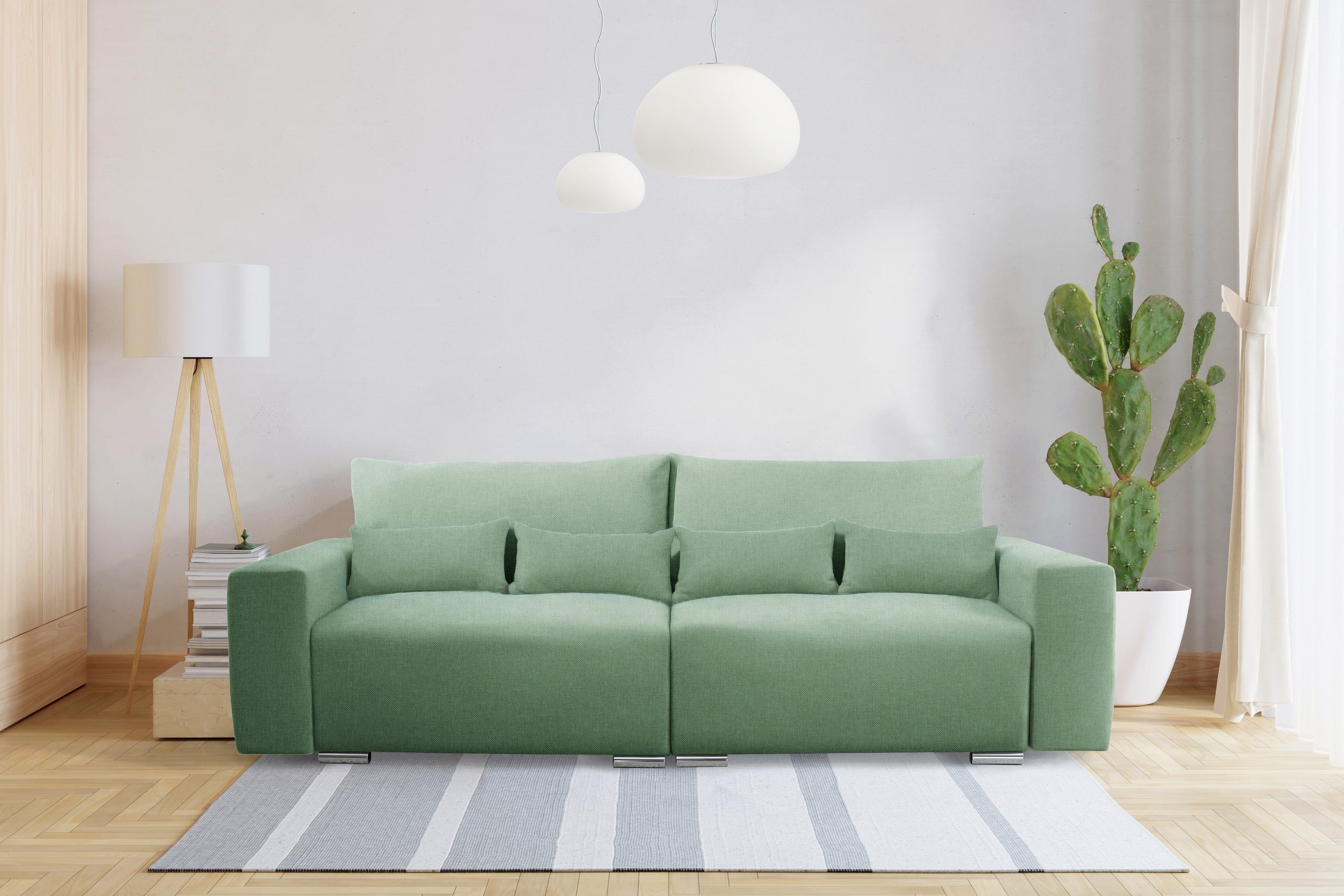Stylefy 3-Sitzer Korfu, Raum im stellbar, Kissen, Bettfunktion Design, inklusive 2-Sitzer, Sofa, Modern frei mit