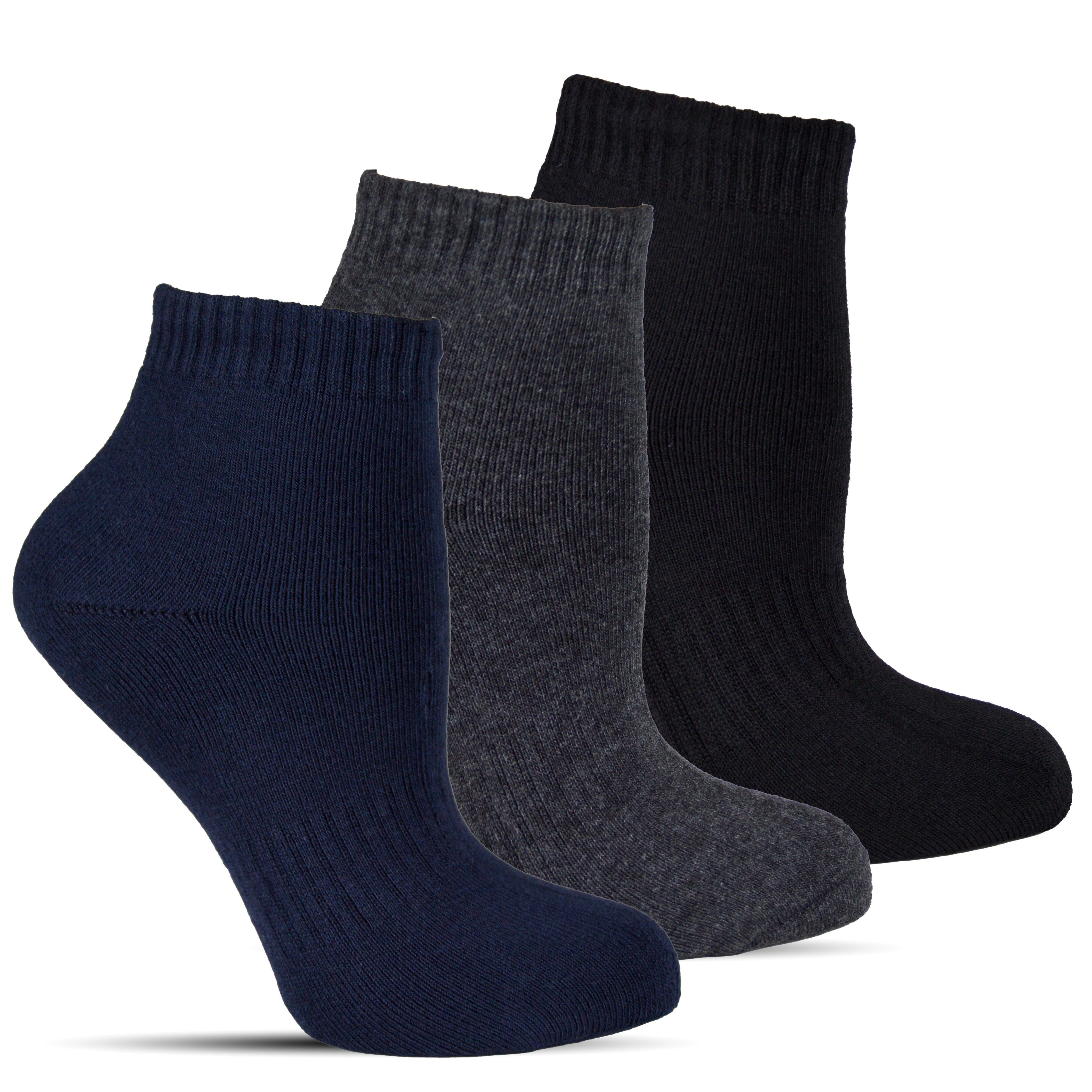 (10-Paar) Thermosocken Winter Vollfrottee Socked Quarter-Socken, Herren Thermo-Sneaker, Innenfutter Kurzsocken