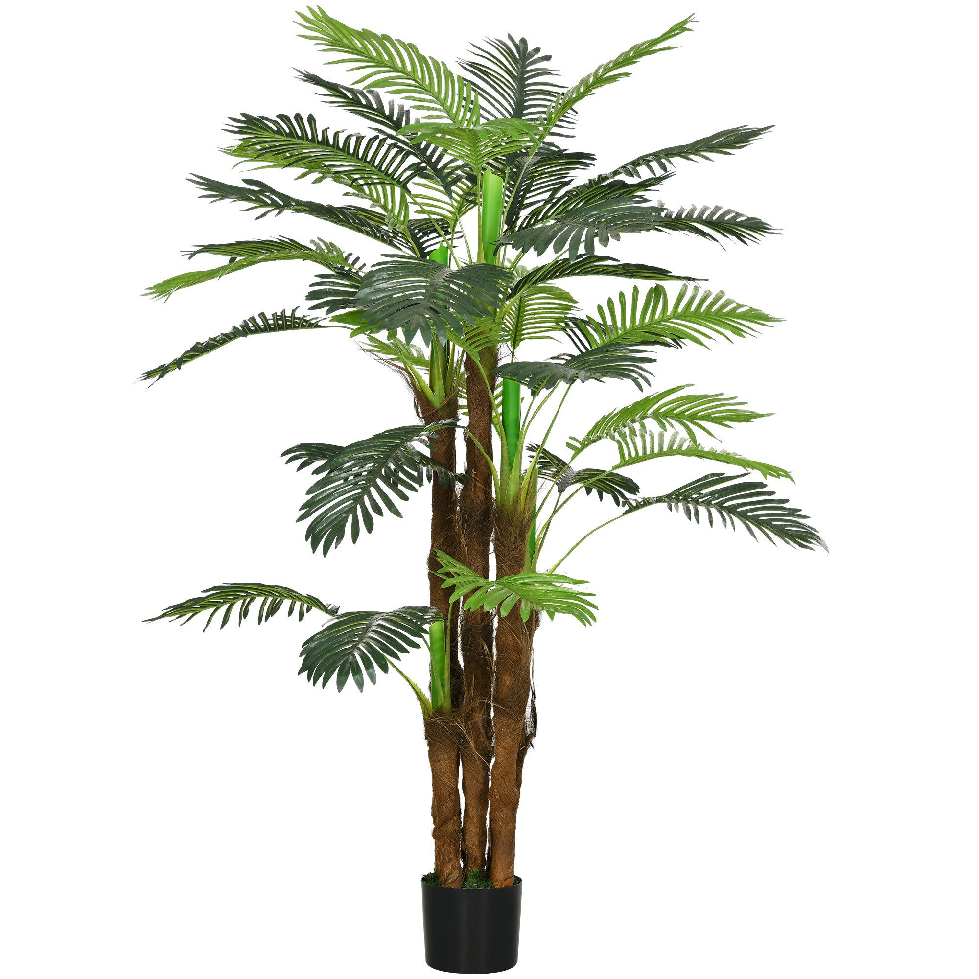 Kunstpflanze Kunst Palme, 160 cm mit 36 Zweige, Zimmerpflanze