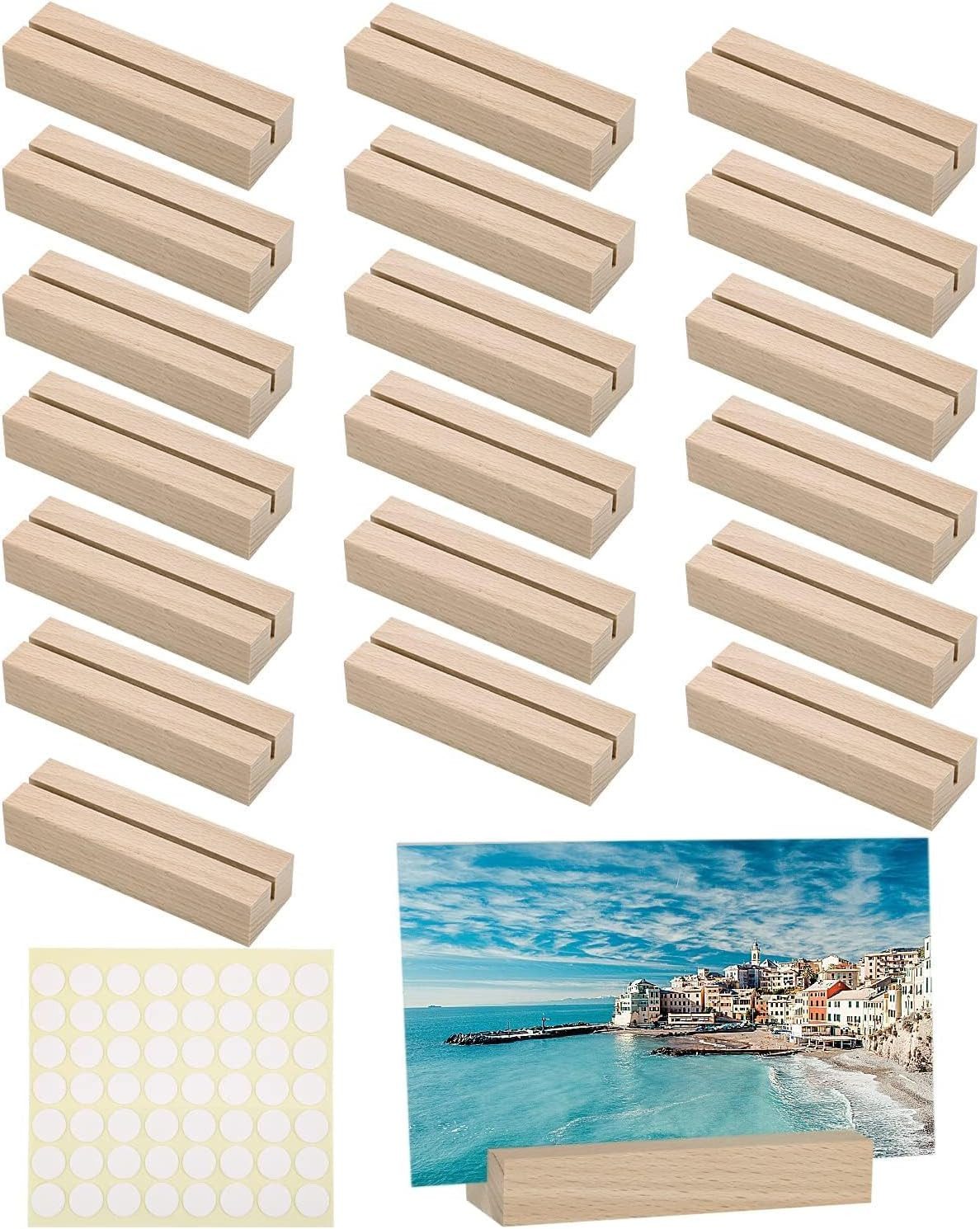 SinLaw Держатель карты места Holz Kartenhalter, Держатель карты места Holz mit Doppelseitigen Klebstoff, (20-tlg), Namesschild Fotohalter, Postkartenhalter für Restaurants