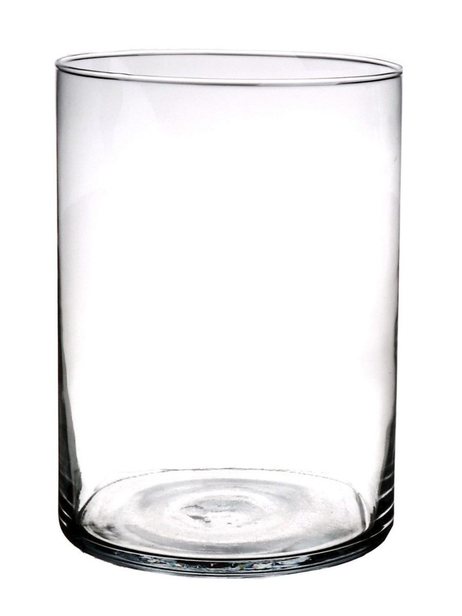 INNA-Glas Dekovase Glas Vase Zylinder Sanya Earth, klar, 25cm, Ø18cm