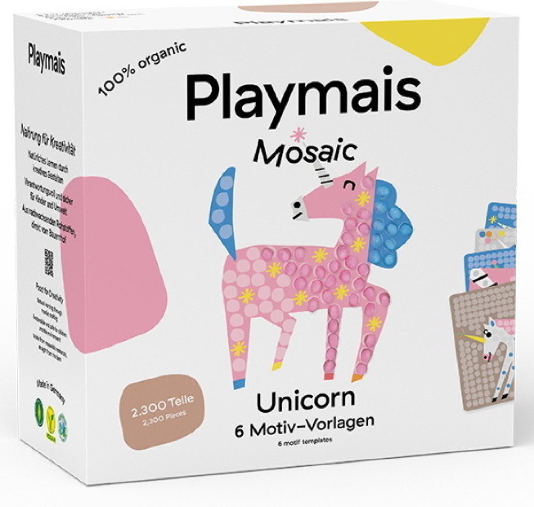 PlayMais Kreativset Bastel Kreativität Bastelset Mosaic 2300 Unicorn Einhorn ab 5 160967