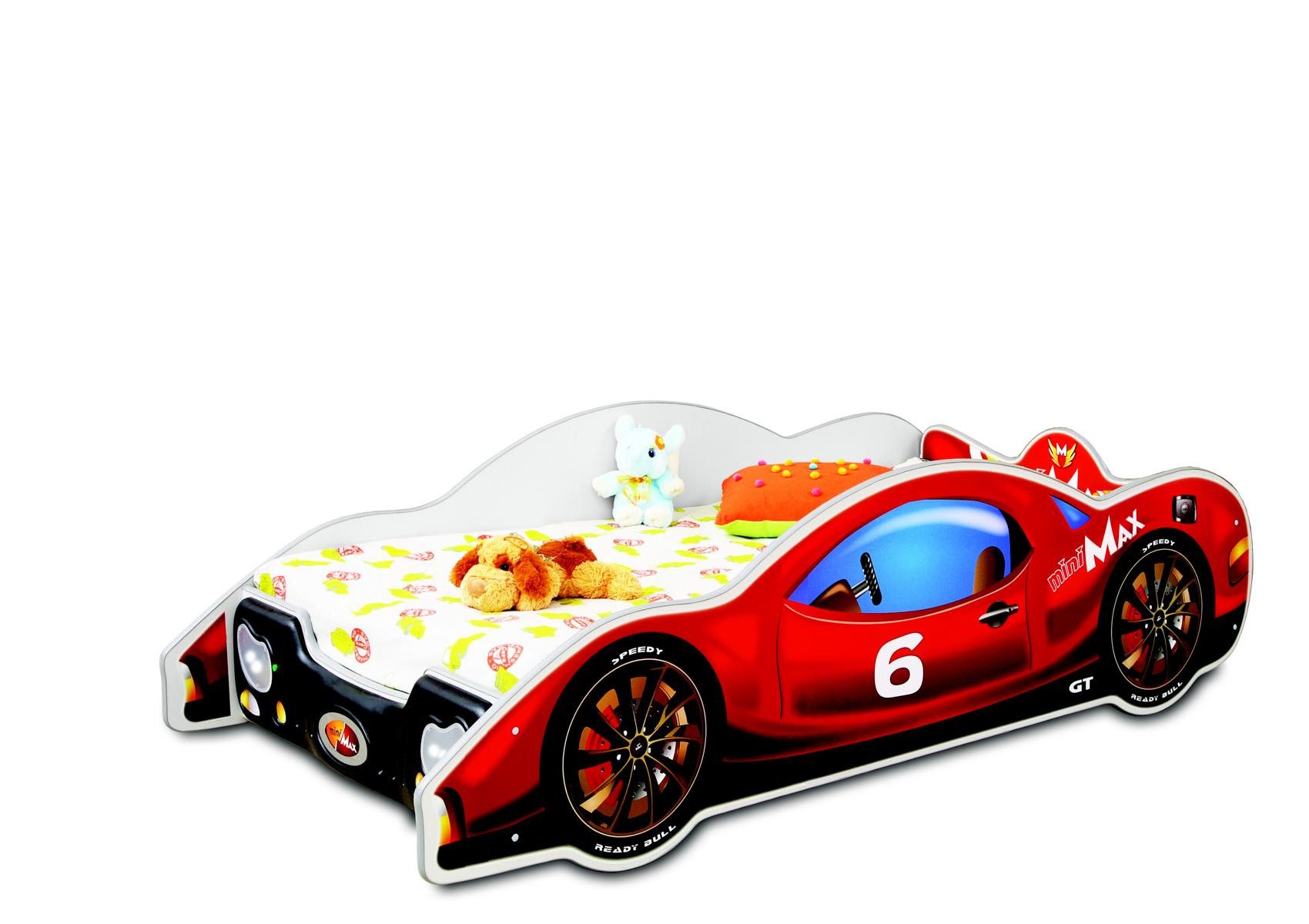 JVmoebel Autobett Rotes Autobett für Kinderzimmer – Modernes Möbelstück, Made in Europa