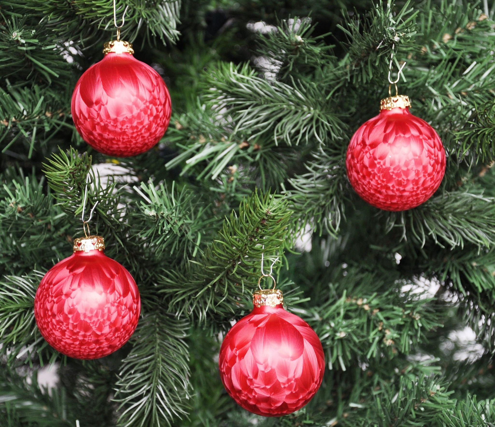 Thüringer Glasdesign Christbaumschmuck JACK 12x Glas Eislack Christbaumkugeln 6cm Thüringer Weihnachtskugeln, echt Glas, teilweise Handarbeit, inkl. praktischer Aufbewahrungsbox