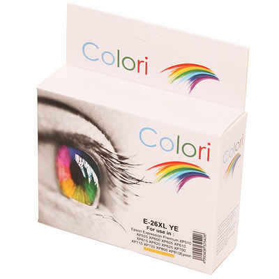 Colori Tintenpatrone (Kompatible Druckerpatrone für Epson 26XL Gelb Expression Premium, XP605 XP610 XP615 XP620 XP625 XP700 XP710 XP720 XP800 XP810Epson XP820)