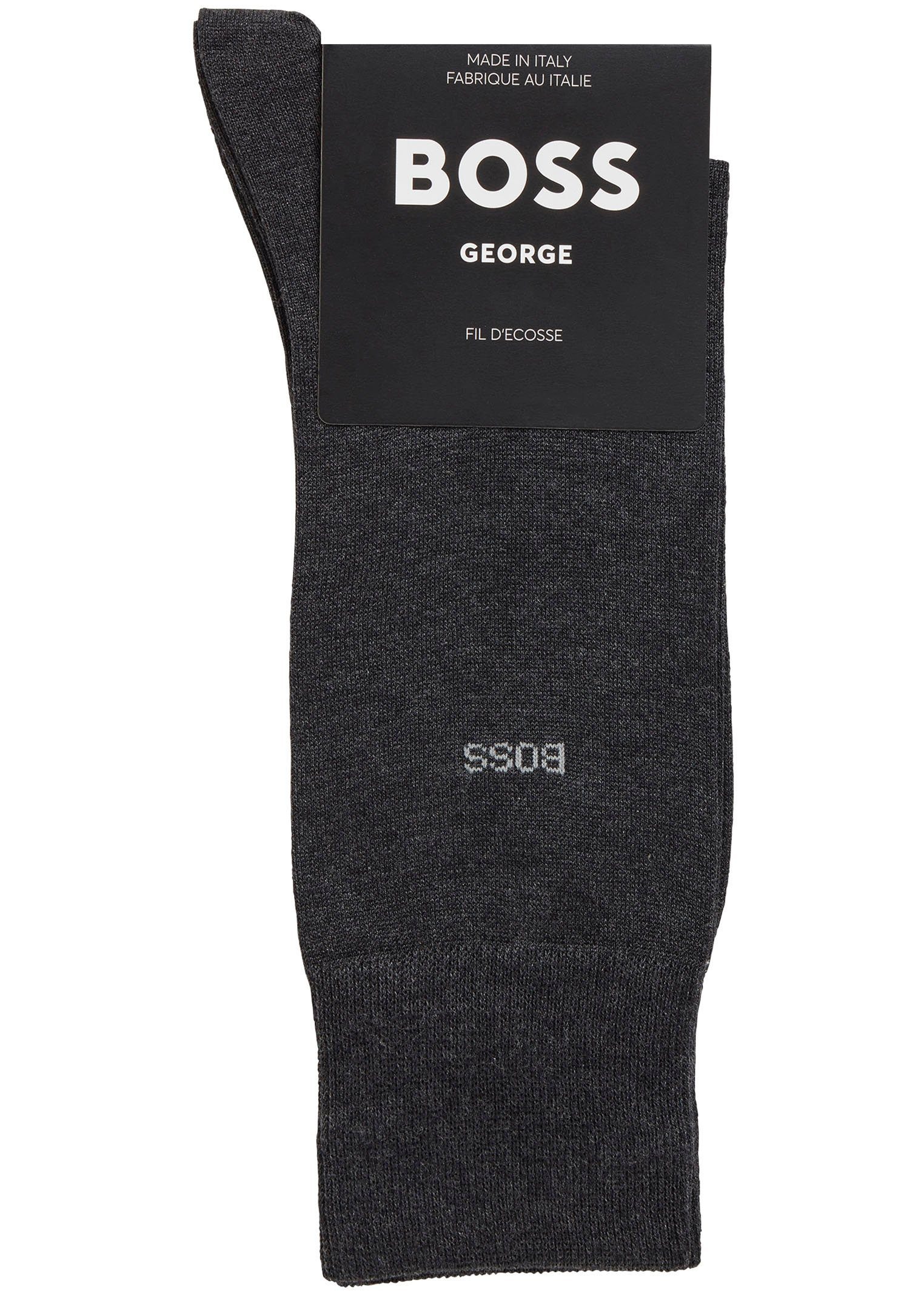 Logo-Schriftzug Businesssocken MC RS Black012 (Packung) George eingestricktem BOSS Uni mit BOSS dezentem,