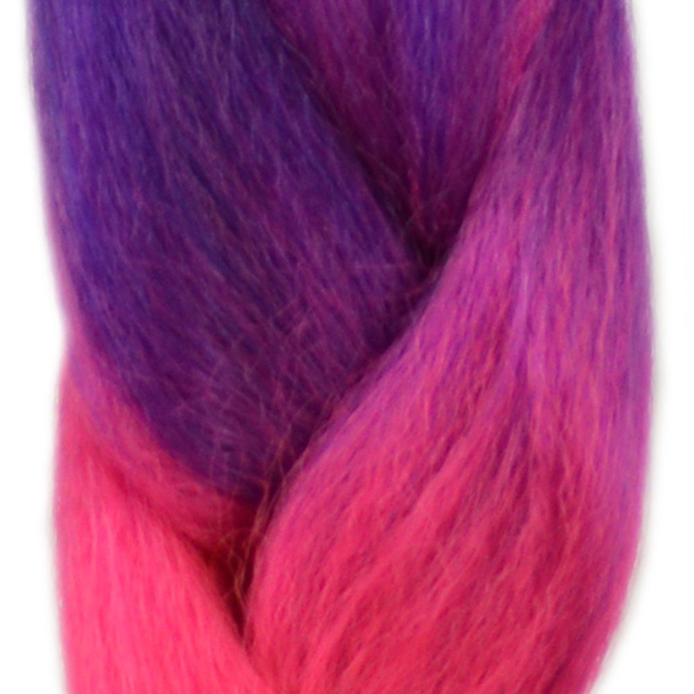 3er Kunsthaar-Extension Pack Flechthaar BRAIDS! MyBraids Schwarz-Violett-Pink im 11A-CY Zöpfe 3-farbig YOUR Braids Jumbo