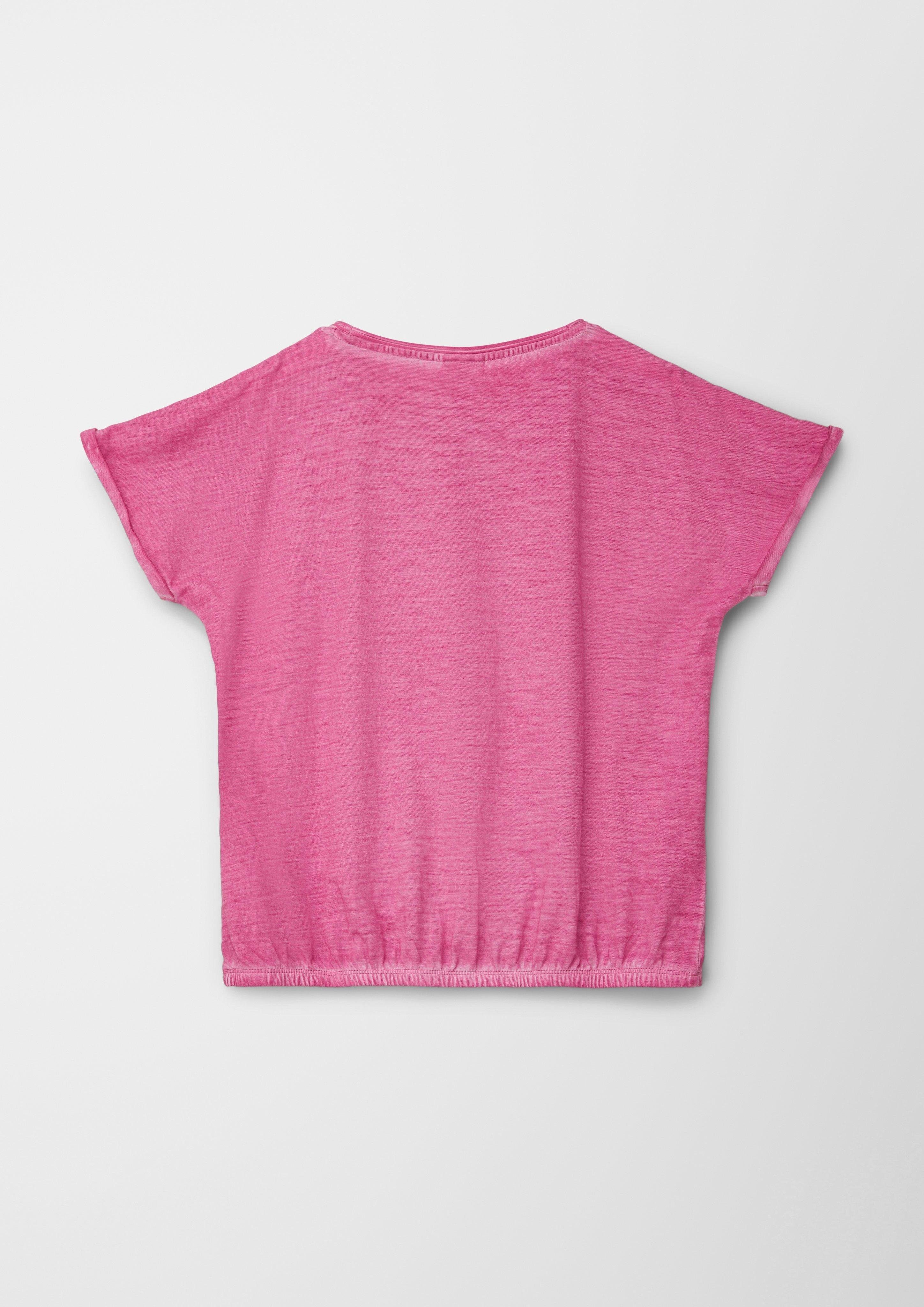 T-Shirt aus Kurzarmshirt Baumwolle pink s.Oliver