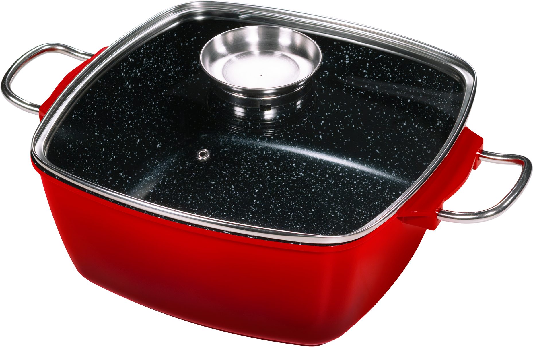 KING Bräter 7 L, Aluguss, Aluminiumguss (Set, 7-tlg., 5 Scheren: Handarbeit-, Papier-, Haushalt-, Universal- und Multischere), mit Glasdeckel und Aromaknopf, Induktion, Keramikbeschichtung