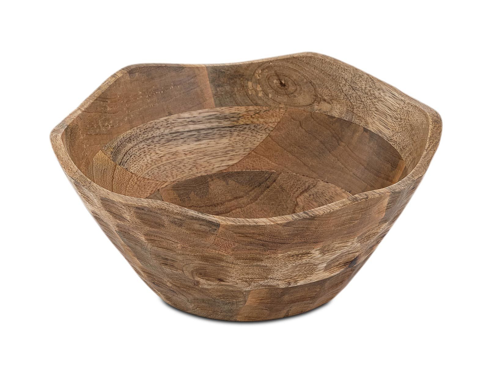 Amagohome Obstschale Obstschale rund Dekoschale Holzschüssel Schale Origin schlicht Mangoho, Mangoholz massiv