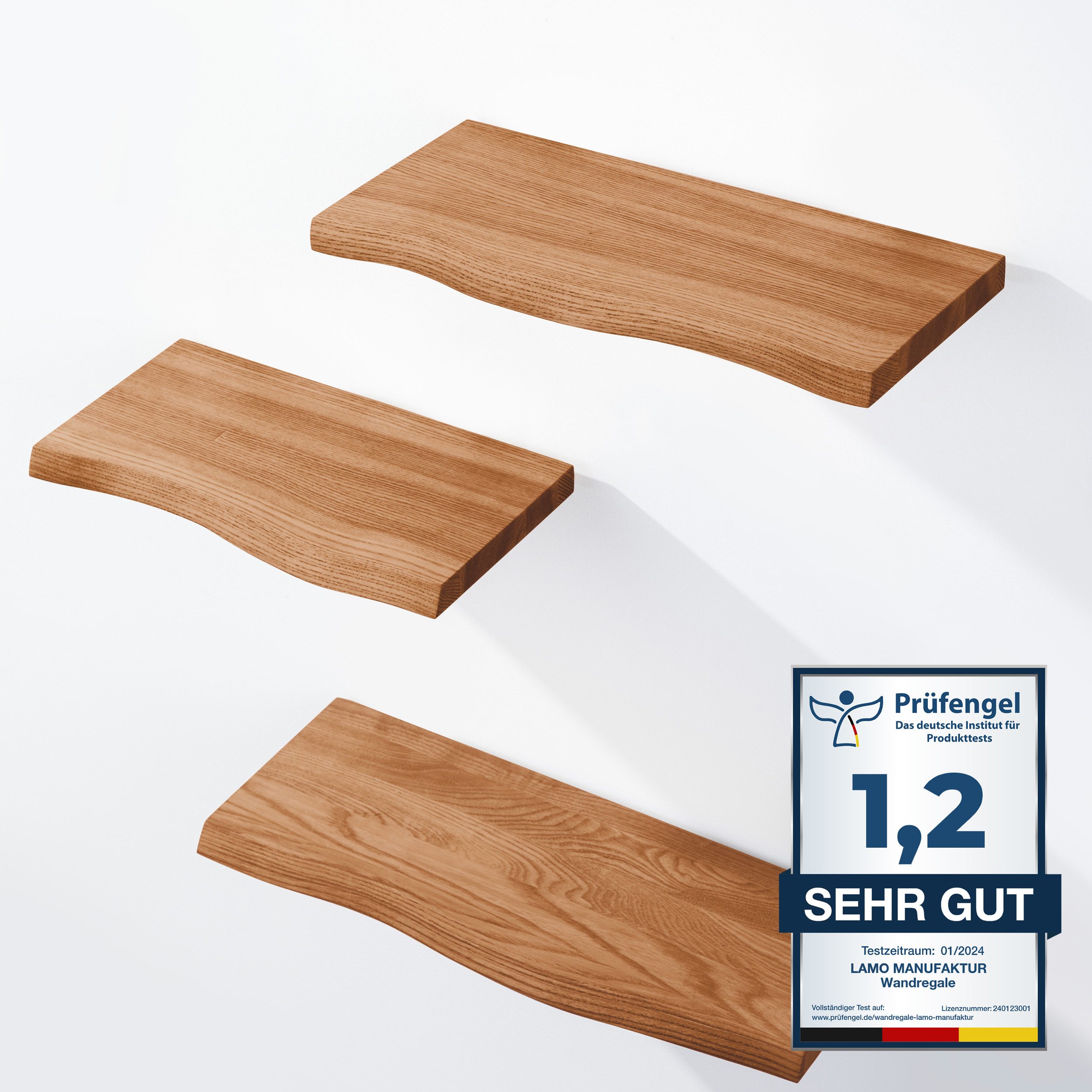 LAMO Manufaktur Wandregal LAMO Manufaktur 3 Stück Wandregal aus Holz 42/36/ günstig online kaufen