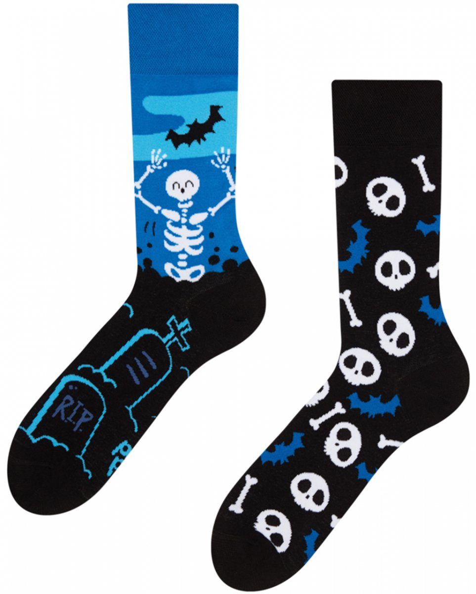 Horror-Shop Dekofigur Spooky Skelett als Geschenkidee Halloween Socken