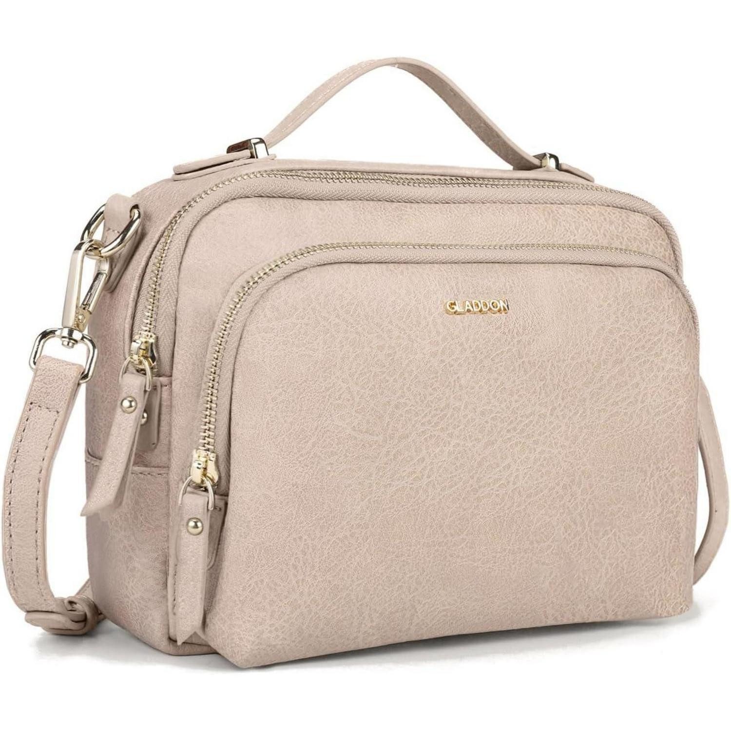 LuxusKollektion Umhängetasche Umhängetasche Damen Taupe Kunstleder Schultertasche Crossbody