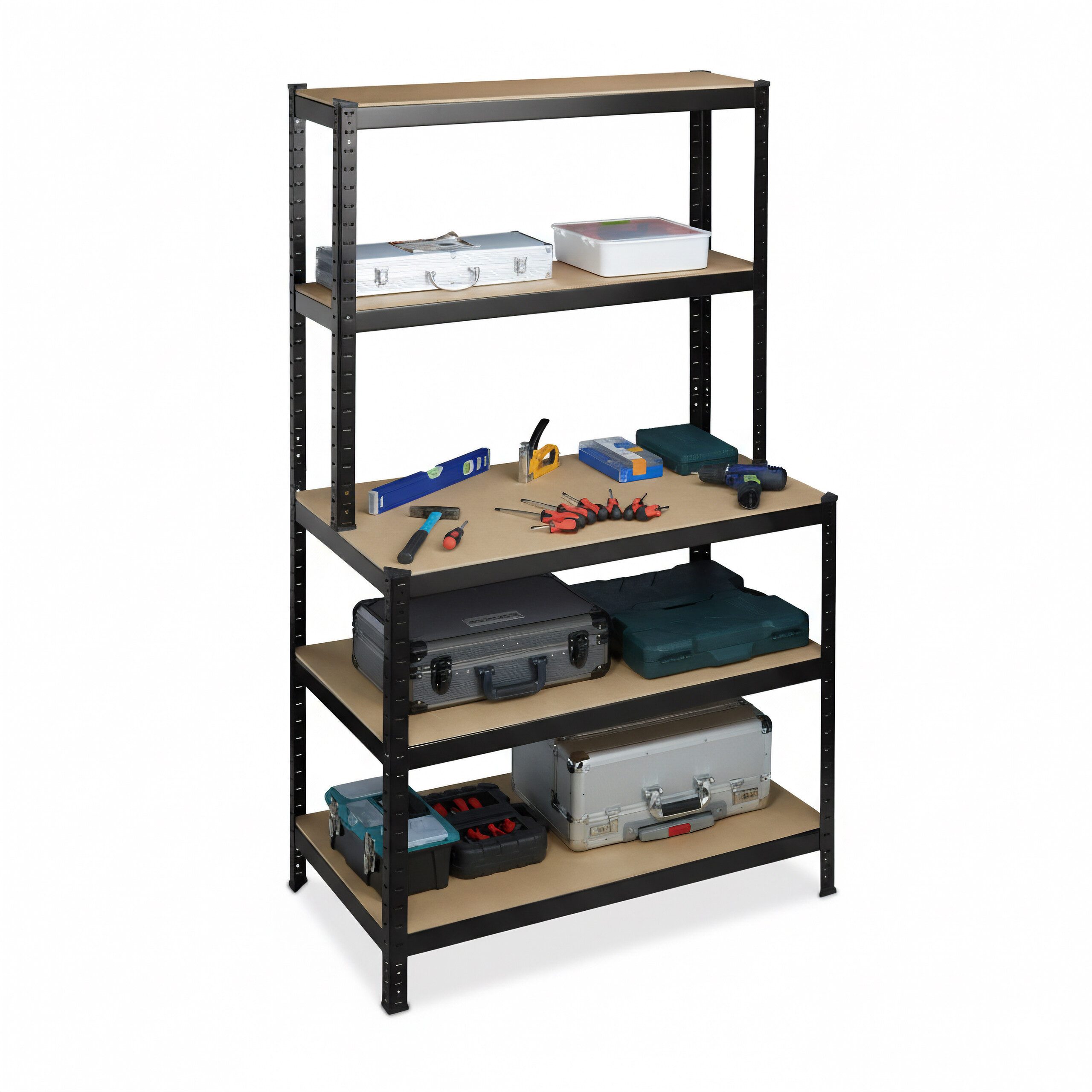 relaxdays Schwerlastregal mit Werkbank 500 kg