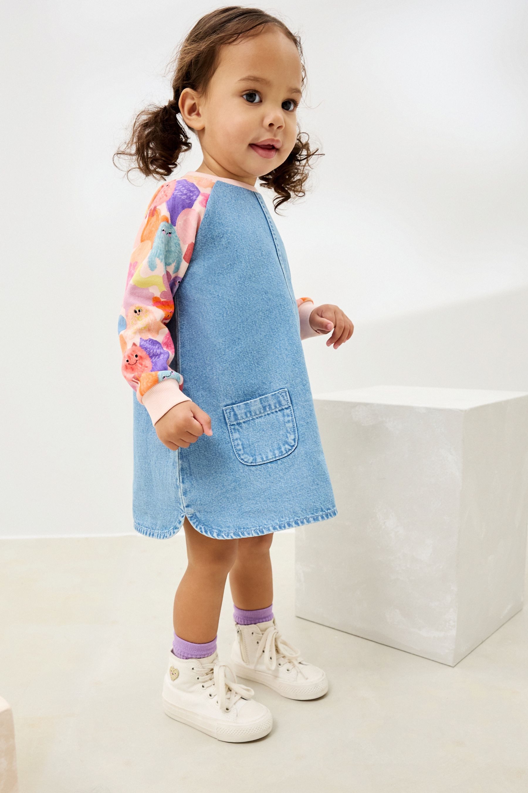 Next Jeanskleid Denim-Kleid mit Raglanärmeln (1-tlg) günstig online kaufen
