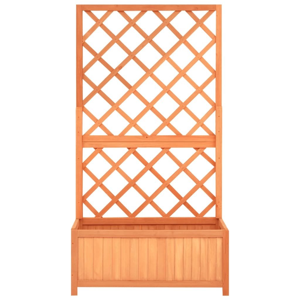 vidaXL Spalier, Garten-Spalier mit Blumenkasten Braun 70x30x135 cm Tannenholz