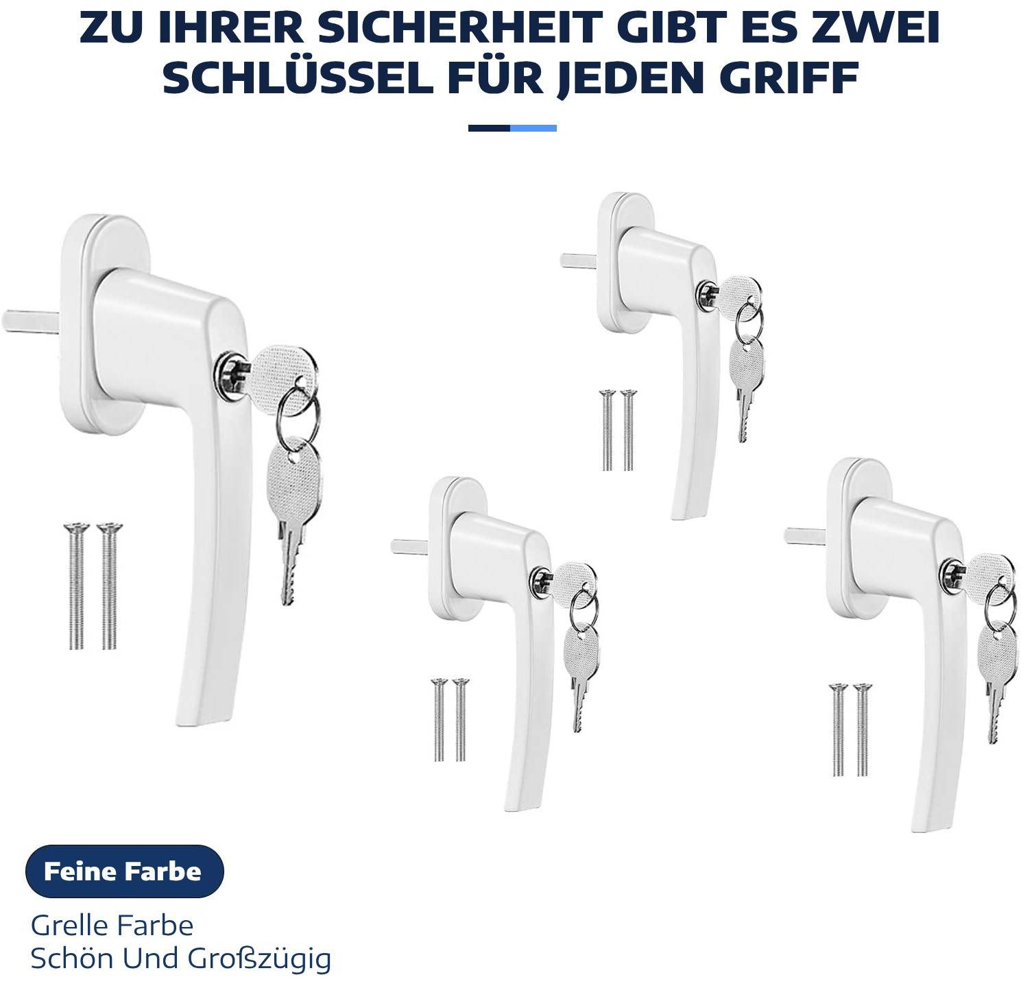 TLGREEN Fenstergriff 8 PCS Abschliessbarer Fenstergriff, günstig online kaufen