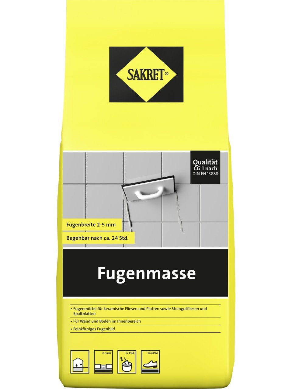 Sakret Fugenmörtel Sakret Fugenmasse 2 - 5 mm weiß 5 kg