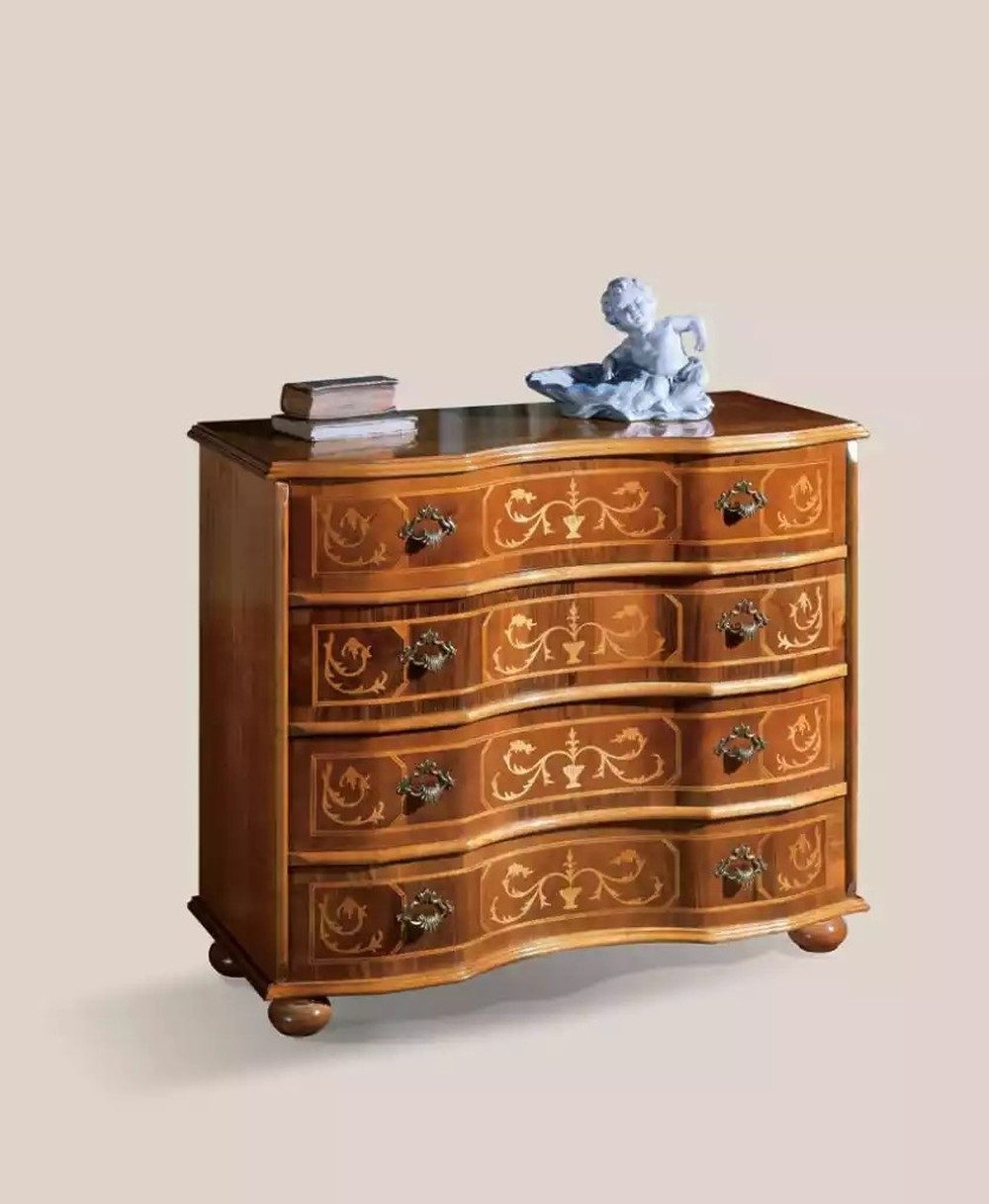 JVmoebel Schubkastenkommode Klassische Holzkommode in Braun mit vier Schubladen (1 St., Schubkastenkommode), Made in Europa