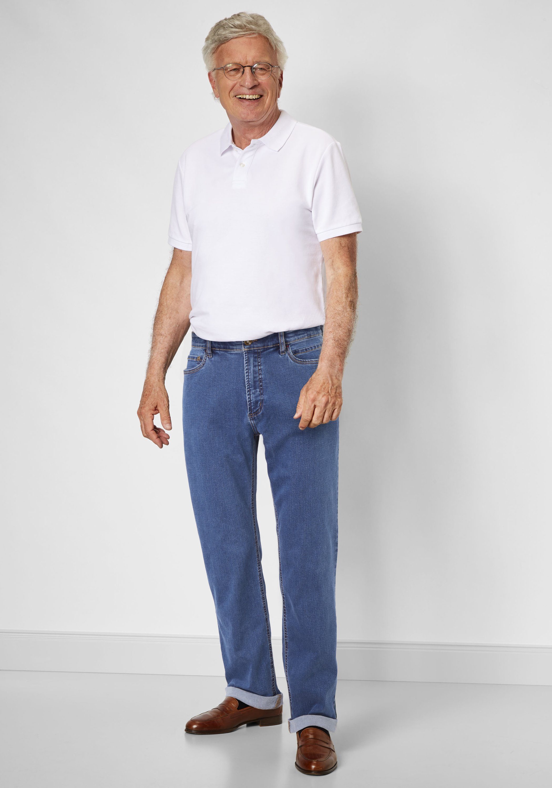 Suprax Regular-fit-Jeans Jeans mit Komfort-Dehnbund und Sicherheitstasche medium stone