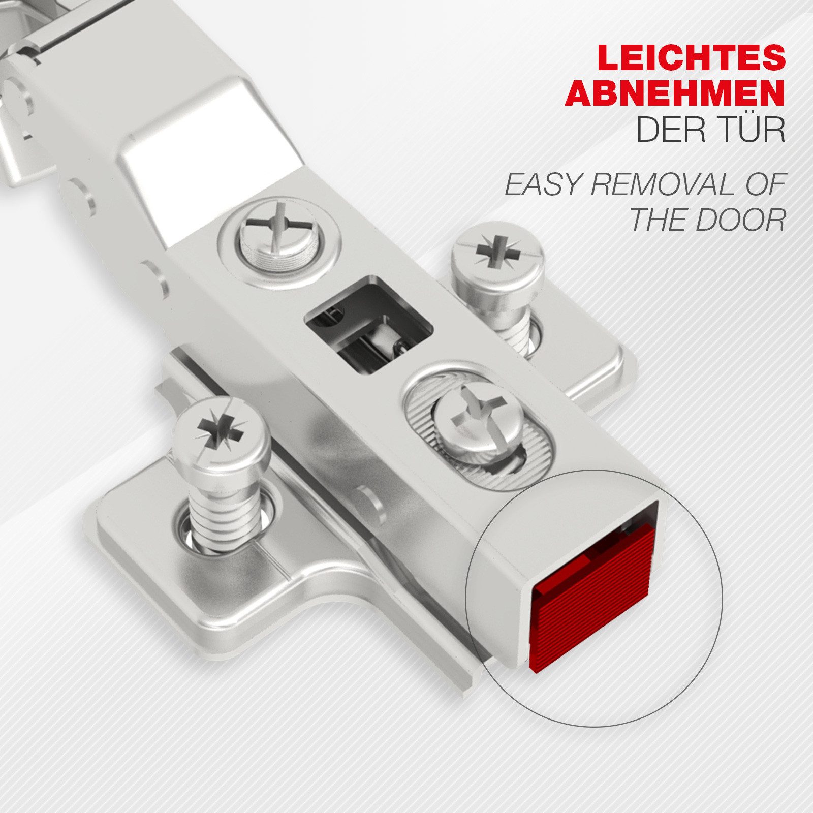 SO-TECH® Türbeschlag SMOOTH Topfband T52 Scharnier Mittelanschlag Komplettset (2 St), 2er Set Standard gedämpft mit Kreuzplatte