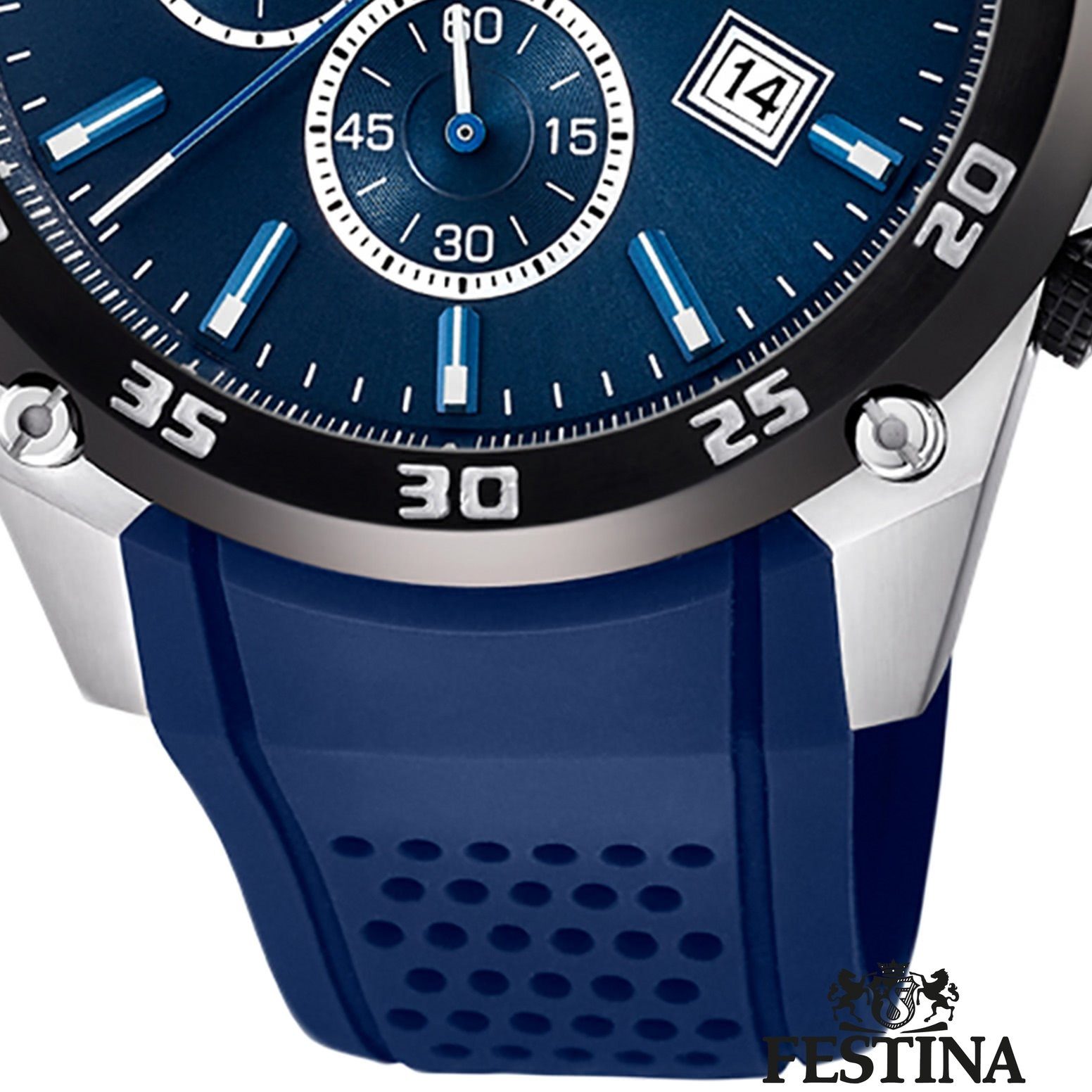 Festina Quarzuhr Festina Herren Uhr F20330/2 Analog PUR, (Analoguhr), Herren Armbanduhr rund, PURarmband blau