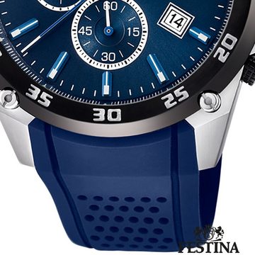 Festina Quarzuhr Festina Herren Uhr F20330/2 Analog PUR, (Analoguhr), Herren Armbanduhr rund, PURarmband blau