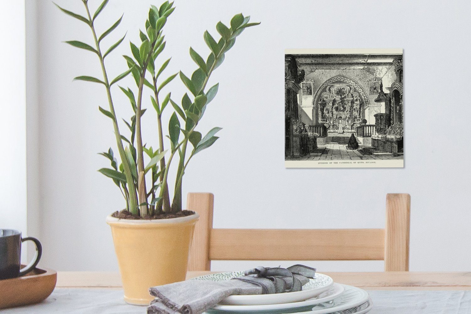 Leinwand Quito, (1 der in St), Bilder für Kathedrale Schwarz-Weiß-Abbildung Schlafzimmer Ecuador, Wohnzimmer OneMillionCanvasses® Leinwandbild
