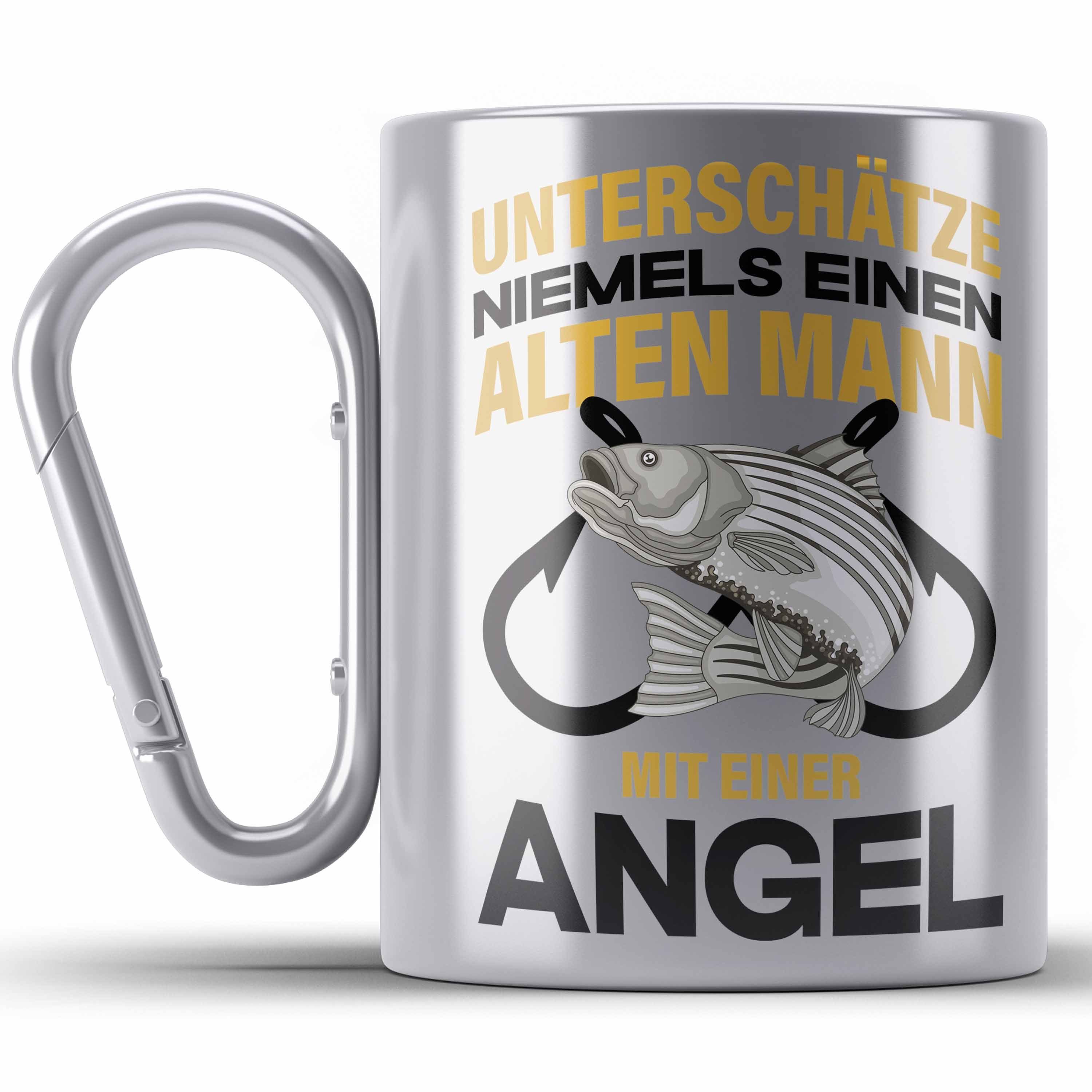 Trendation Thermotasse Angler Edelstahl Tasse Geschenk Männer Sprüche Lustig für Fischer Gesc