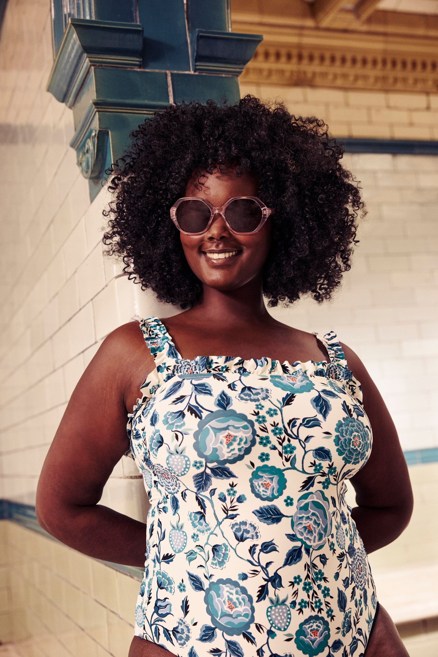 Cath Kidston Badeanzug Cath Kidston Badeanzug mit eckigem Ausschnitt (1-St)