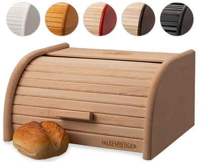 FALKENBERGER Brotkasten Brotkasten M 31,7x24,8x15,5cm, Holz, (1-tlg., 1 Teilig), Rollbrotkasten traditionell Brotbox mit Roll-Deckel für Brot Handmade