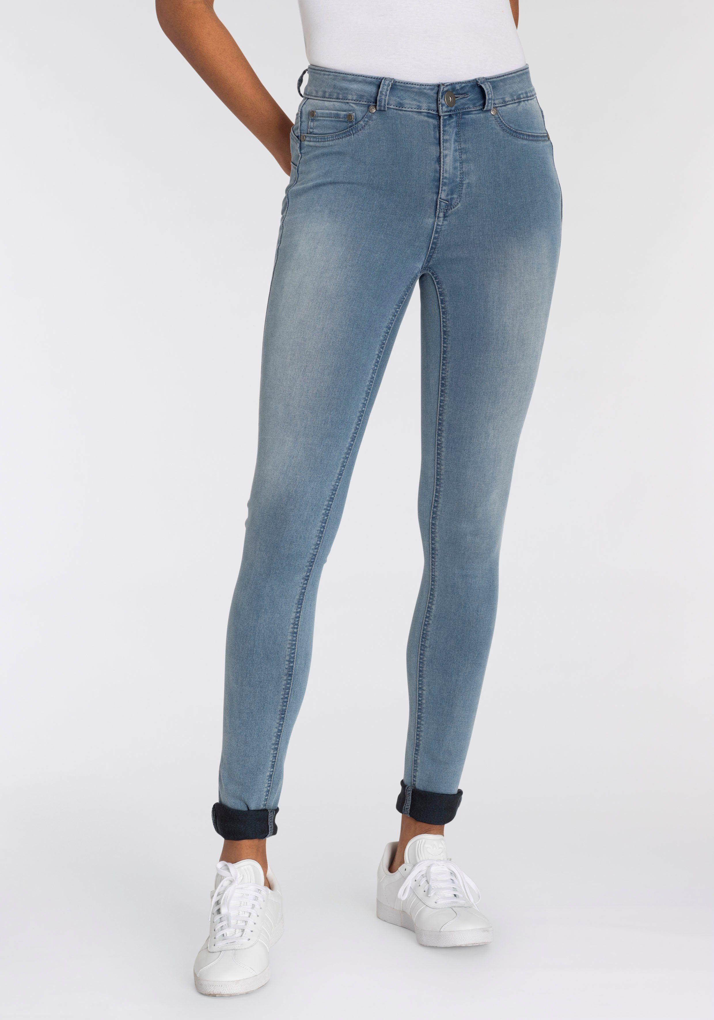 Arizona Skinny-fit-Jeans Ultra Stretch High Waist mit Shapingnähten blue-used | Stretchjeans