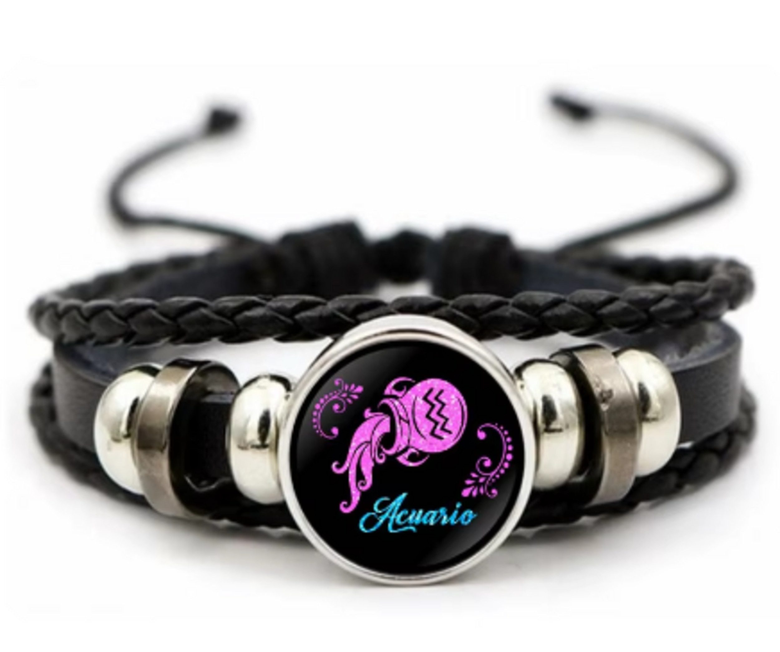 Stelby Armband mit Gravur Armband Sternzeichen Wassermann mit 3D Gravur im Glas (Weihnachtsgeschenk, Geburtstagsgeschenk, Valentinstaggeschenk, modern, minimalistisch), langlebig, pflegeleicht, unisex