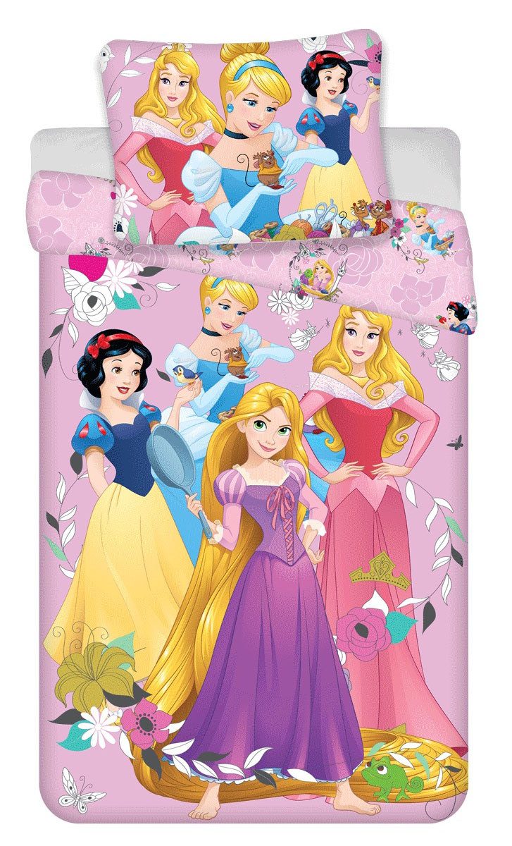 Disney Kinderbettwäsche Disney Prinzessinnen Bettwäsche-Set Cinderella 140 x 200 cm, Renforcé, 2 teilig