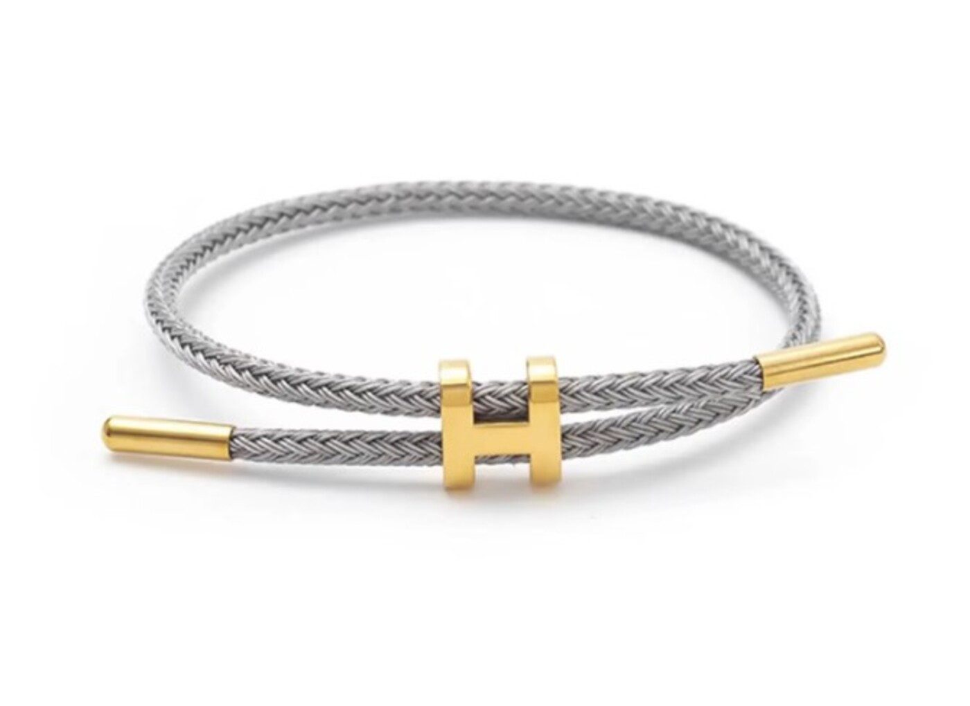 Lale Collection® Armreif Eleganter Armreif H Gold Accessoire Schmuck Flexibel Armband Design, Edelstahl, Hypoallergen, Design, H, Geschenk, Zeitlos
