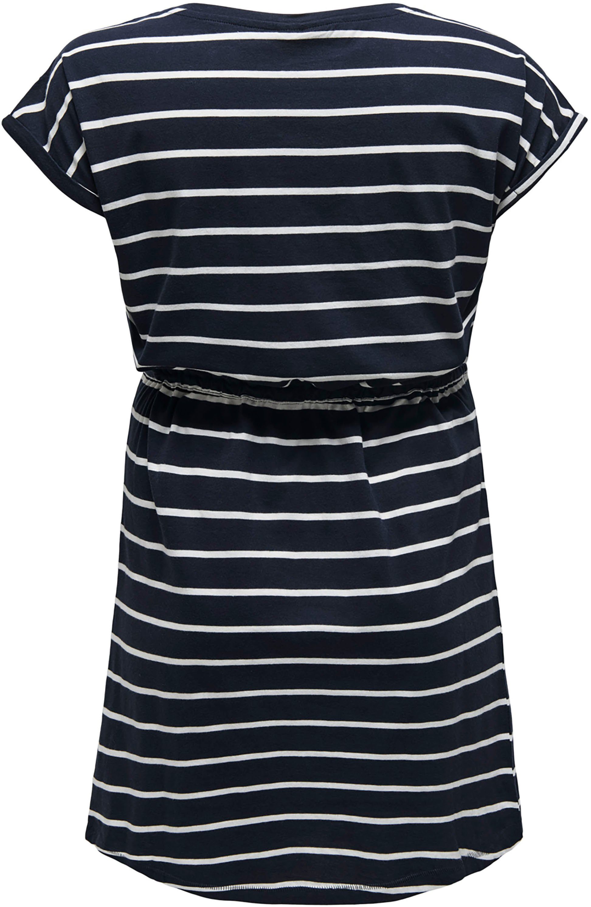 ONLY CARMAKOMA Bindeband CARAPRIL Jerseykleid navy-striped mit STRIPE