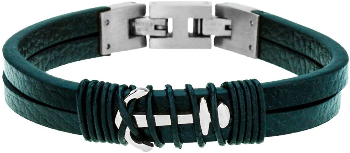 Sonderangebotsflyer Karisma Lederarmband Karisma Silber Anker Lederarmband L Farbwahl Edelstahl 316 Maritim Verlängerung cm 1,5cm - 19 Plus Männer