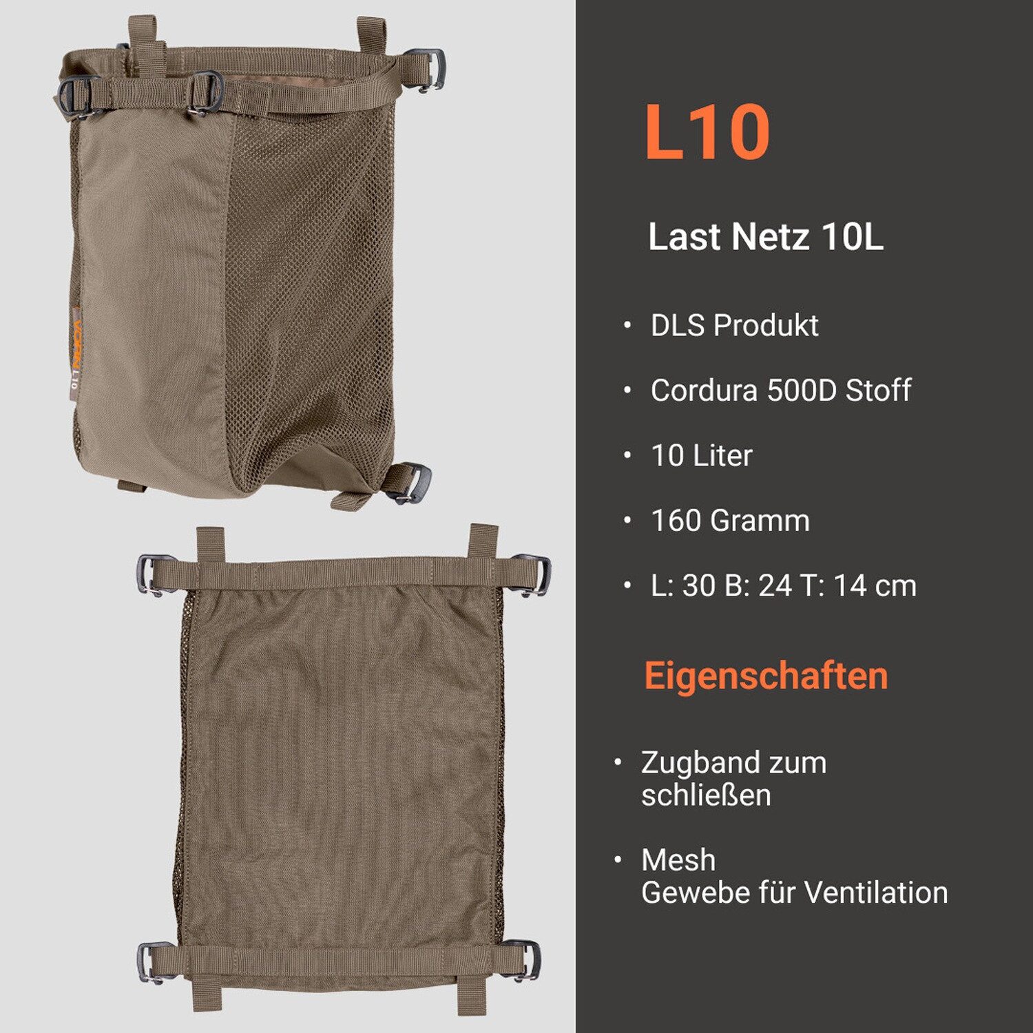 Vorn Rucksack Lastnetz L10