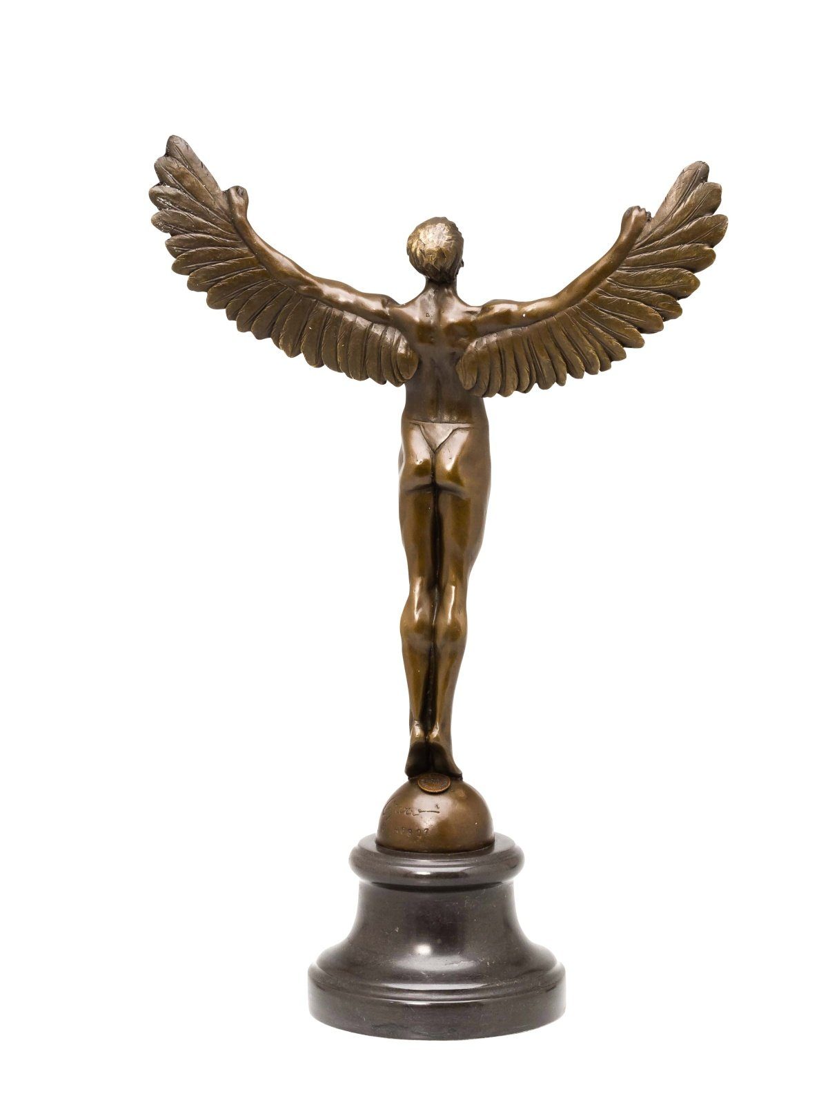 Aubaho Skulptur Bronze Ikarus Mann Bronzefigur Erotik antik Bronzeskulptur Figur Akt S