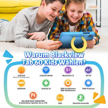 blackview Tab60Kids Tablet (8.68", 128 GB, 4G LTE, Android 13, 6050mAh Akku, iKids App)