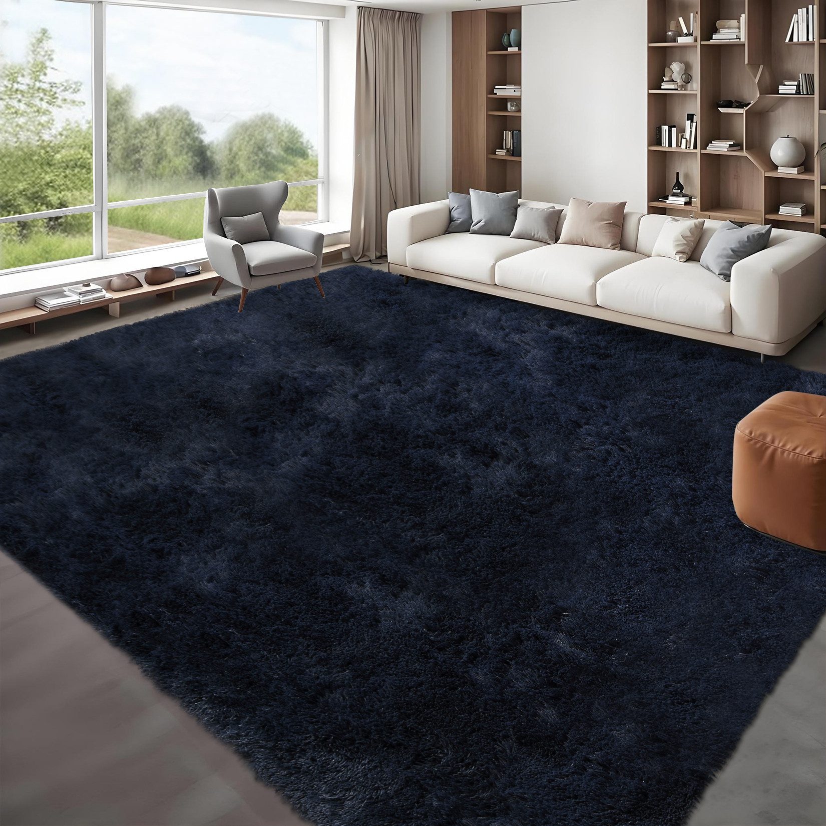GarveeMore Teppich Luxuriöser Flauschiger Hochflor-Teppich für Wohnzimmer & Schlafzimmer, Höhe: 7 mm
