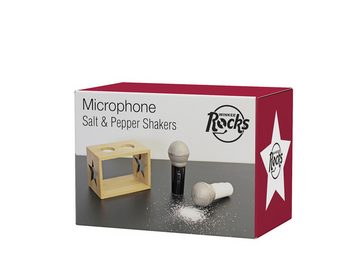 Winkee Rocks Salz- / Pfefferstreuer Mikrofon mit Ständer, (Packung, 2-tlg), kleiner Trichter zum Auffüllen inklusive