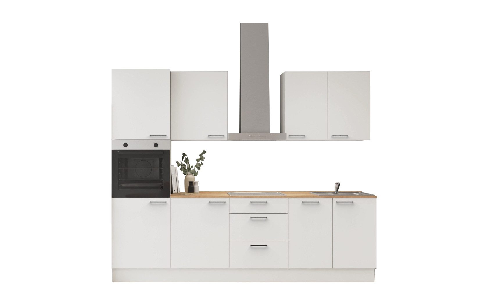 nobilia® Küchenzeile Norr, individuell anpassbar, gratis Küchenplanung mit Profis, (Breite 270 cm), vormontiert, wahlw. mit E-Geräten, inkl. Lieferung