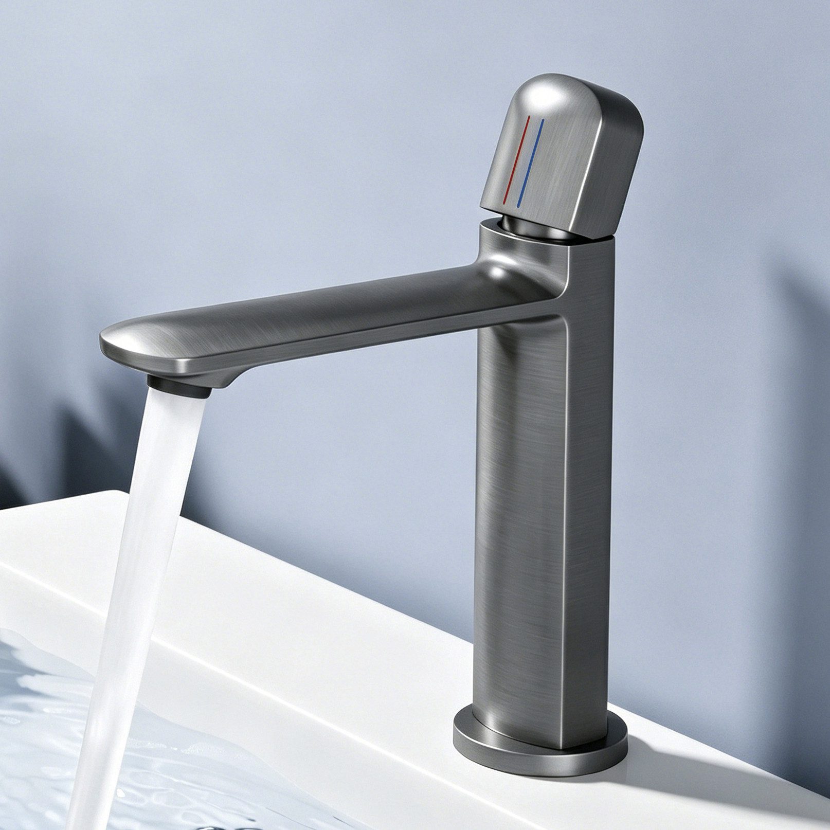 doporro Waschtischarmatur Wasserhahn Bad mit Auslaufhöhe 131/236mm Vollkupfer Design WAO-1190