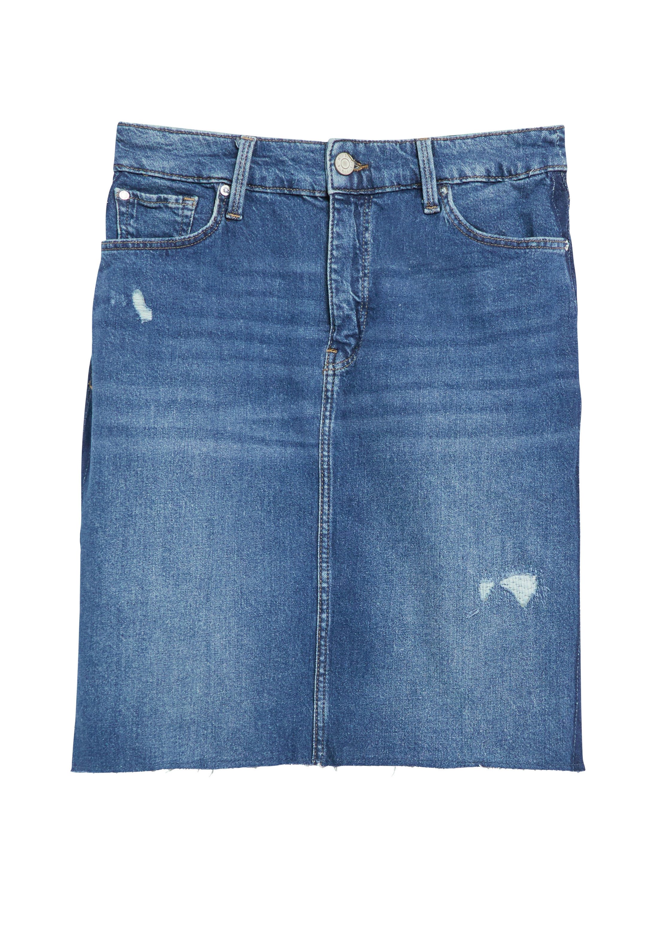 s.Oliver Minirock Rock Denim-Rock mit Seitendetail und offenem Saum